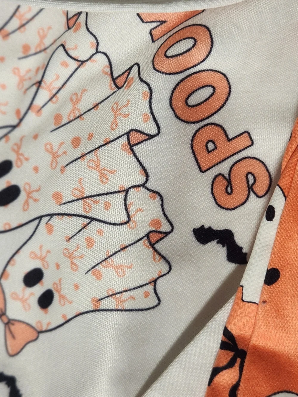SHEIN White and Orange Halloween Ghosts Kids Set
